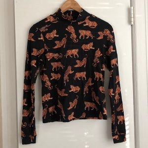 Anthropologie Tiger Turtleneck top